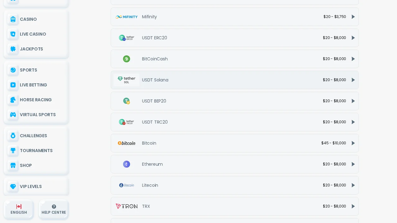Cazimbo: Payment Methods